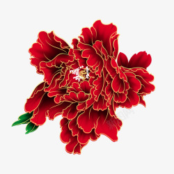 美丽的牡丹花大红色富贵红牡丹简图高清图片