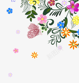 五彩斑斓的花朵装饰png免抠素材_新图网 https://ixintu.com 五彩斑斓 花朵 装饰