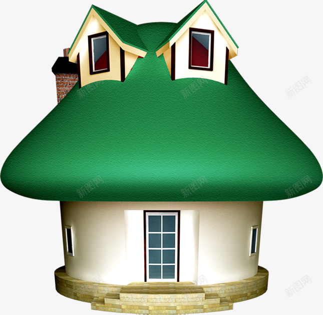 绿色卡通可爱房屋创意建筑png免抠素材_新图网 https://ixintu.com 创意 卡通 可爱 建筑 房屋 绿色