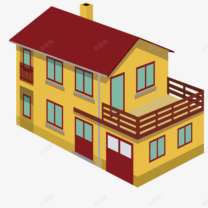居住房屋png免抠素材_新图网 https://ixintu.com 建筑 形状 房子 楼房 模型 立体