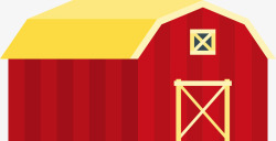 红色木屋红色卡通粮仓图标高清图片