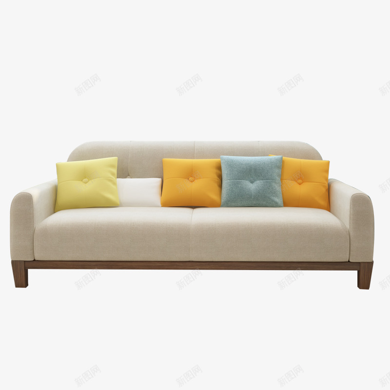 白色客厅沙发png免抠素材_新图网 https://ixintu.com 三人位沙发 北欧风情 小型沙发 欧式亚麻沙发