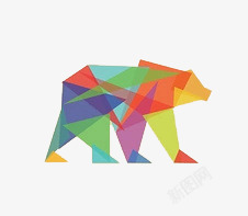 拼合几何北极熊高清图片