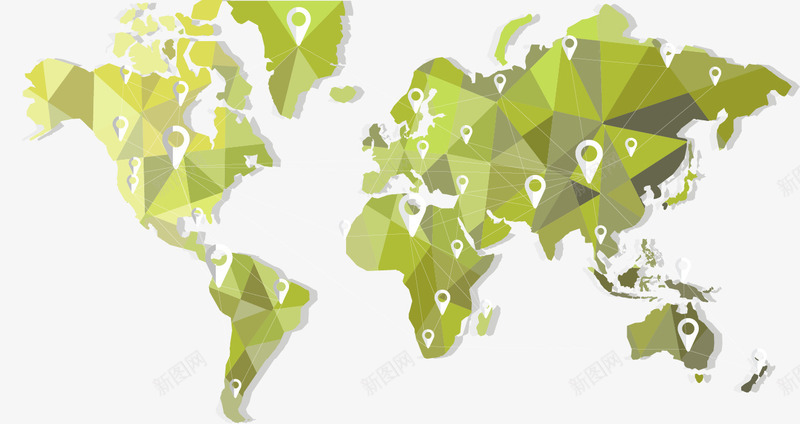 世界地图png免抠素材_新图网 https://ixintu.com 七大洲地图 世界地理 全球世界地图 四大洋版图 环球地形 矢量地图 精美世界地图