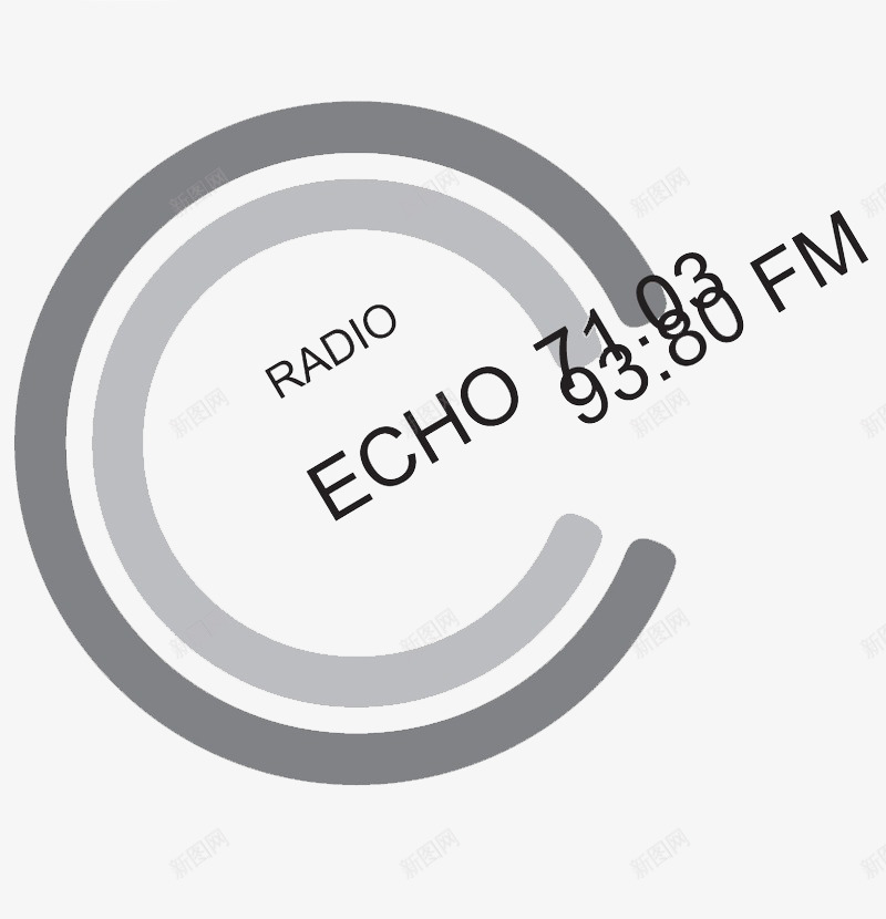 RADIO收音电台png免抠素材_新图网 https://ixintu.com FM FM收音 RADIO 广播 弧形标志 收音电台 浅色