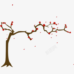 梅花飘散装饰树木高清图片