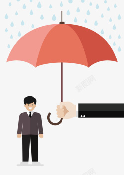 雨伞人红色的雨伞和商务人士矢量图高清图片