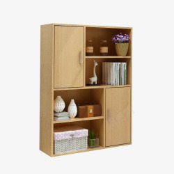 木质书柜简易收纳组合格子柜高清图片