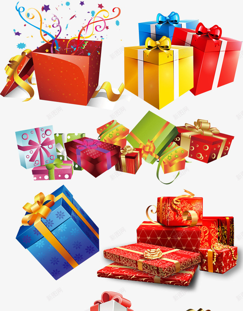 各色多彩礼物盒礼物集合png免抠素材_新图网 https://ixintu.com 白色 礼包 礼物 礼物包装 礼物盒 礼物盒子 礼物矢量 缤纷