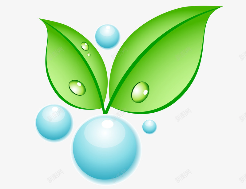 绿色环保健康元素png免抠素材_新图网 https://ixintu.com 水珠 环保 绿色