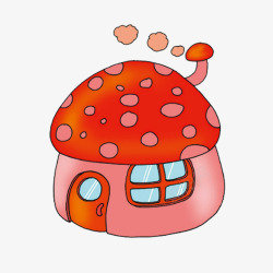 红色蘑菇房子素材