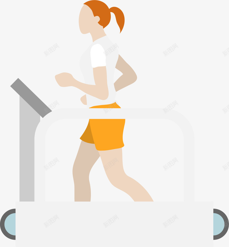 人物插画跑步的女人png免抠素材_新图网 https://ixintu.com 人物插画 健身 奔跑 白色跑步机 跑步的女人 锻炼