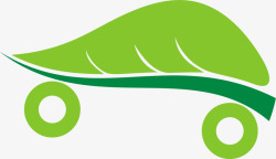 爱护绿化绿色扁平树叶汽车高清图片