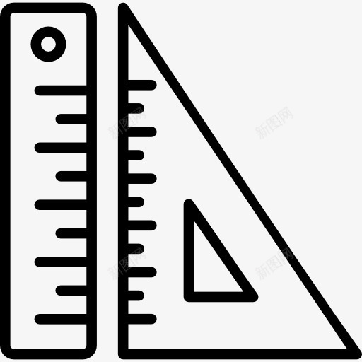 尺和角尺图标png_新图网 https://ixintu.com 绘图 绘图工具 统治者 计量器具测量