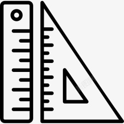 计量器具测量尺和角尺图标高清图片