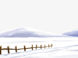 大气唯美卡通小雪风景元素素材
