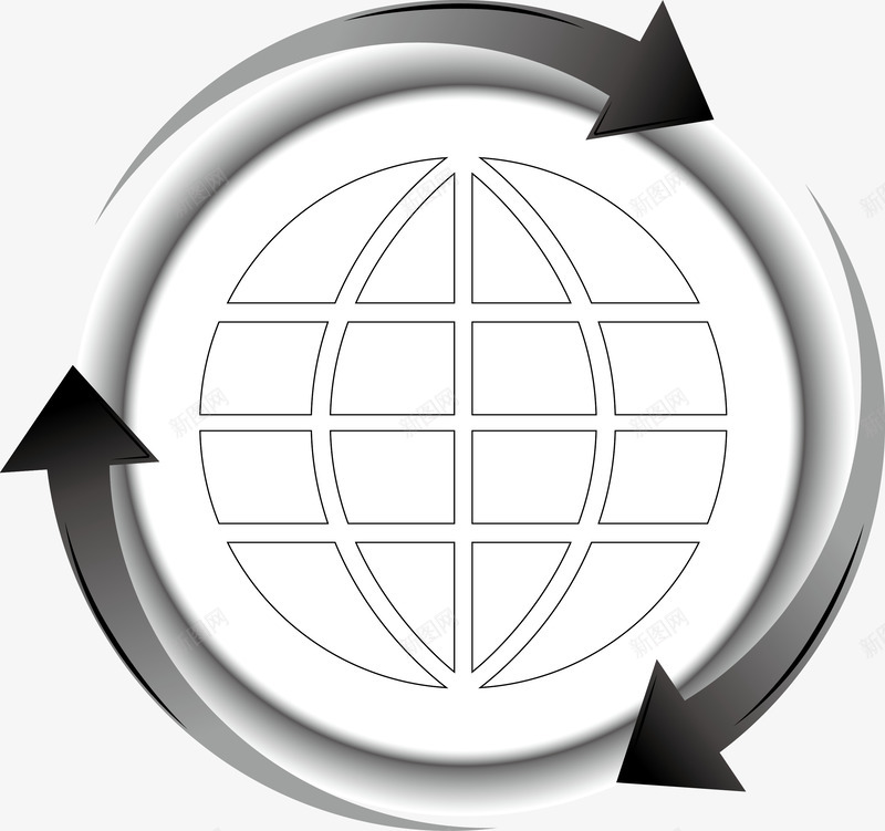 循环箭头地球png免抠素材_新图网 https://ixintu.com 卡通地球 地球 地球仪 地球图 手绘地球 点 点线地球 球 球体 矢量地球 线
