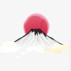 日本手绘富士山素材