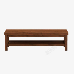 棕色长条矮案桌两层长条矮案桌高清图片