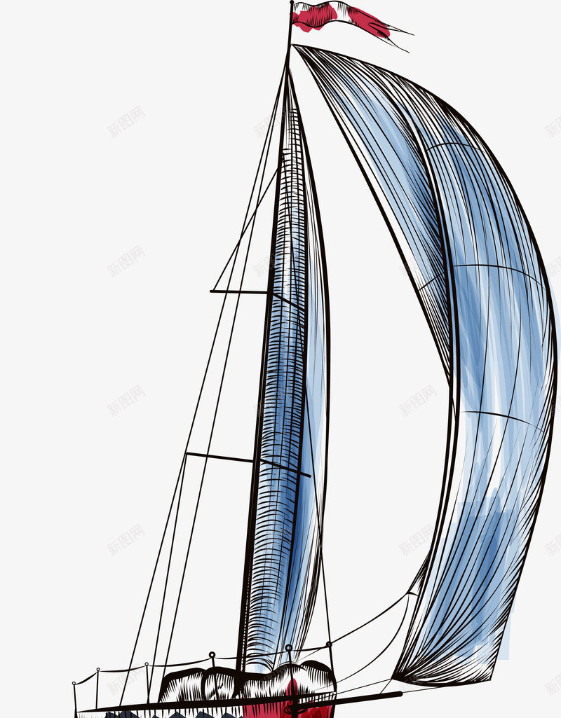 绿色文艺帆船png免抠素材_新图网 https://ixintu.com 一帆风顺 免抠PNG 小船 帆船 文艺 绿色 装饰图案