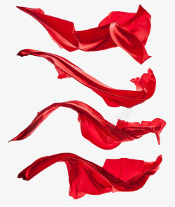 红绸丝绸红色丝带素材
