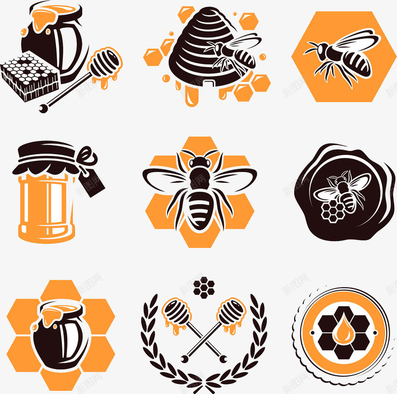 卡通手绘蜂蜜标志png免抠素材_新图网 https://ixintu.com 卡通 手绘 标志 美食 营养品 蜂蜜 食物 餐饮美食