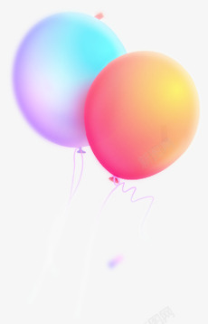 彩色飘浮卡通彩色渐变气球高清图片