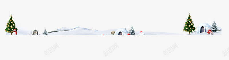 积雪圣诞树房子背景png免抠素材_新图网 https://ixintu.com 圣诞树 圣诞节 房子 积雪