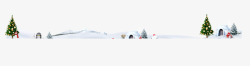 积雪圣诞树房子背景素材