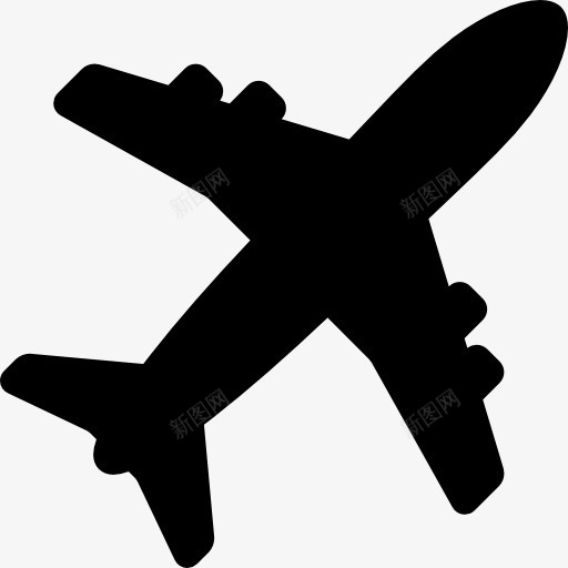 飞机的形状图标png_新图网 https://ixintu.com 形状 航空 轮廓 运输 飞机