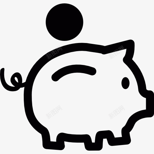 扑满图标png_新图网 https://ixintu.com 小猪银行 工具和器具 猪 钱盒子