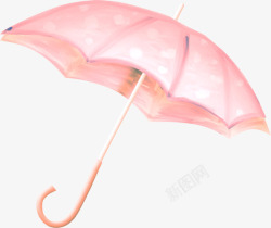 粉色透明伞素材手绘粉色雨伞高清图片