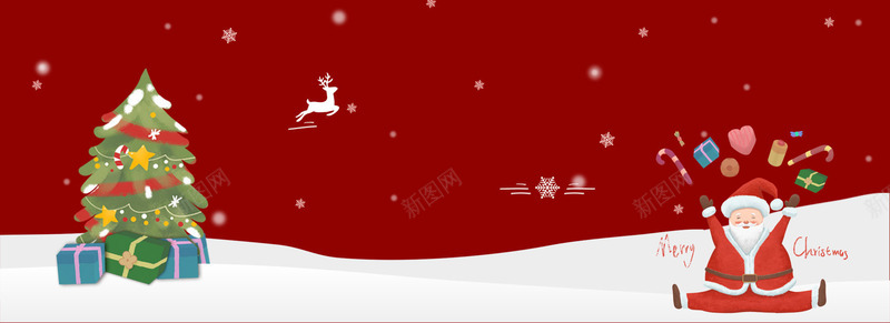 圣诞老人圣诞树红色海报背景psd设计背景_新图网 https://ixintu.com 圣诞树 圣诞老人圣诞 圣诞节红色海报背景 背景