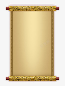古代挂坠金色边框卷轴高清图片