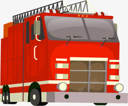 卡通手绘火警消防车素材
