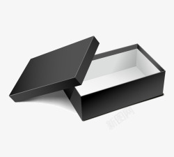纸壳盒子盒子纸壳拟真黑色打开高清图片