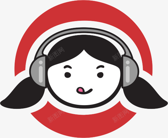 戴耳机的卡通小女孩头像图标png_新图网 https://ixintu.com fm 休闲 卡通小女孩 听音乐 听音乐女人 多媒体 娱乐 耳机 音乐电台