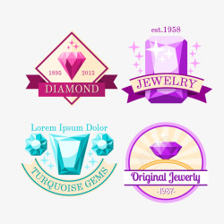钻石珠宝标签元素素材