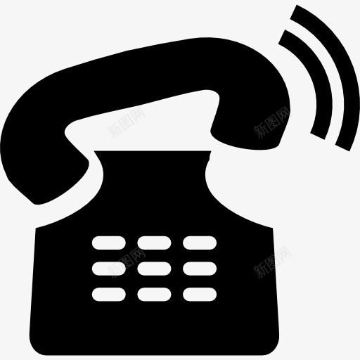 老电话铃声图标png_新图网 https://ixintu.com 工具和器具 电话 老式的