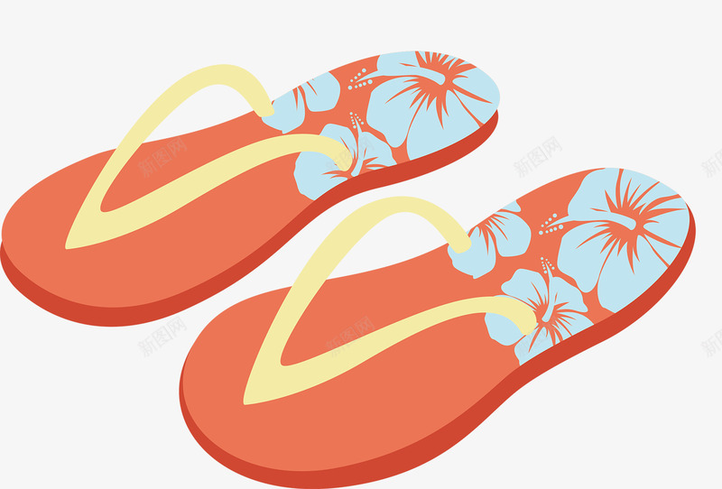 韩式女士沙滩拖鞋png免抠素材_新图网 https://ixintu.com 人字拖 凉鞋 女士 拖鞋 沙滩鞋 红色 鞋子