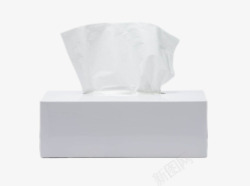 餐巾纸包装纯白色纸盒里的抽纸实物高清图片