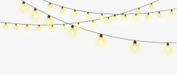 电子灯泡细线上黄色的LED灯高清图片