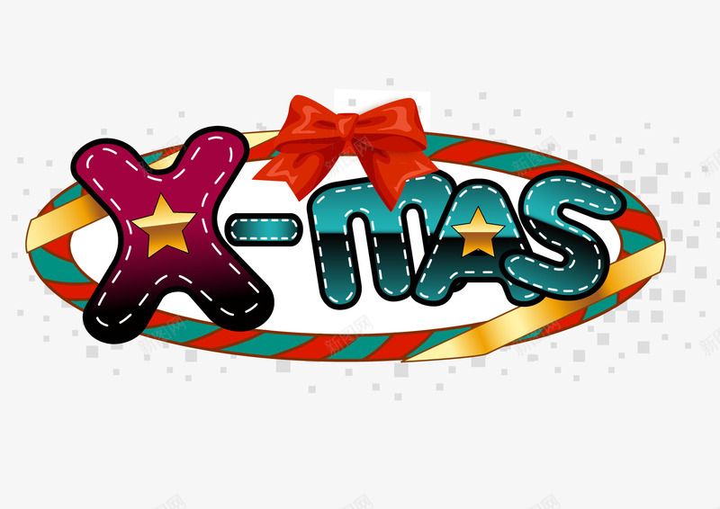 圣诞快乐图案矢量图ai免抠素材_新图网 https://ixintu.com 圣诞节 字体设计 缤纷颜色 花纹图案 矢量图