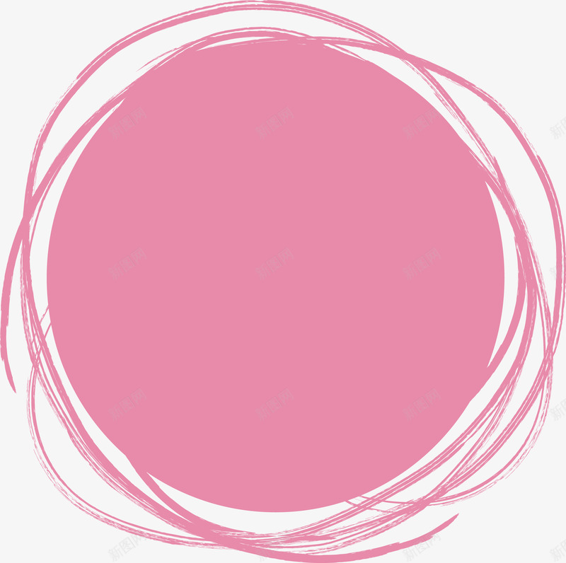 粉色水墨笔刷标题框png免抠素材_新图网 https://ixintu.com 图形框 圆形标题框 毛笔笔刷 水墨笔刷 矢量png 粉红色 粉色标题框 粉色线框