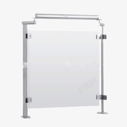 扁平不锈钢单片玻璃栏杆实物素材