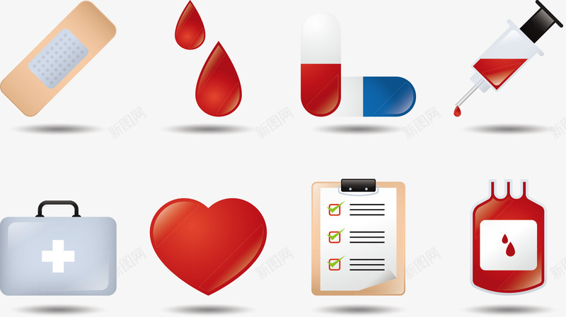 医学抽血矢量图eps免抠素材_新图网 https://ixintu.com 创口贴 医疗包 血滴 验血 矢量图