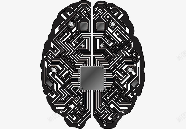 大脑科技psd免抠素材_新图网 https://ixintu.com 电子 科技电路 线路 芯片
