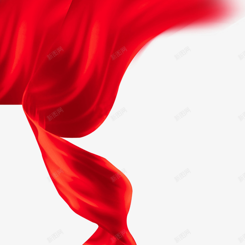 红色飘动的丝绸带子png免抠素材_新图网 https://ixintu.com 丝绸 带子 红色 飘动