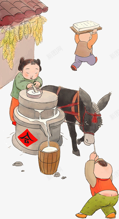 古代做豆腐png免抠素材_新图网 https://ixintu.com 人物 人物插画 做豆腐 卡通人物 古代人物 插画