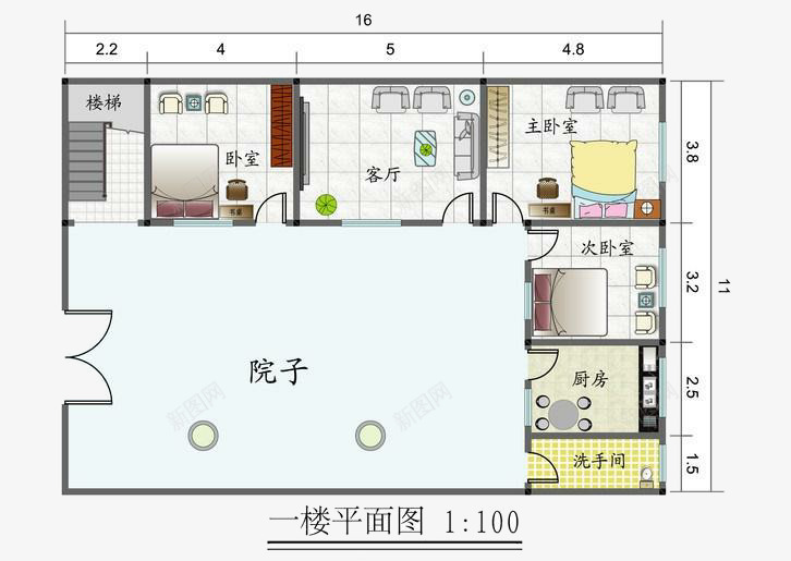 com 三室一廳 室內平面圖 室內設計 房屋平面圖 房屋設計圖 手繪平面